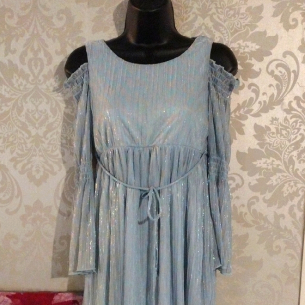 Speechless Blue Cut Out Ruched Sundress for Prom